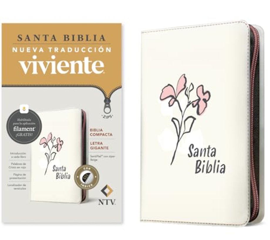 Biblia Compacta Ntv, Letra Gigante de Z?per Con Filament (Sentipiel, Beige, ?ndice, Letra Roja)