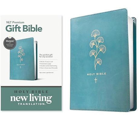 Premium Gift Bible Nlt, Filament Enabled (Leatherlike, Teal Cross, Red Letter)