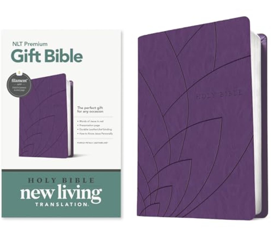Premium Gift Bible Nlt, Filament Enabled (Leatherlike, Purple Petals, Red Letter)