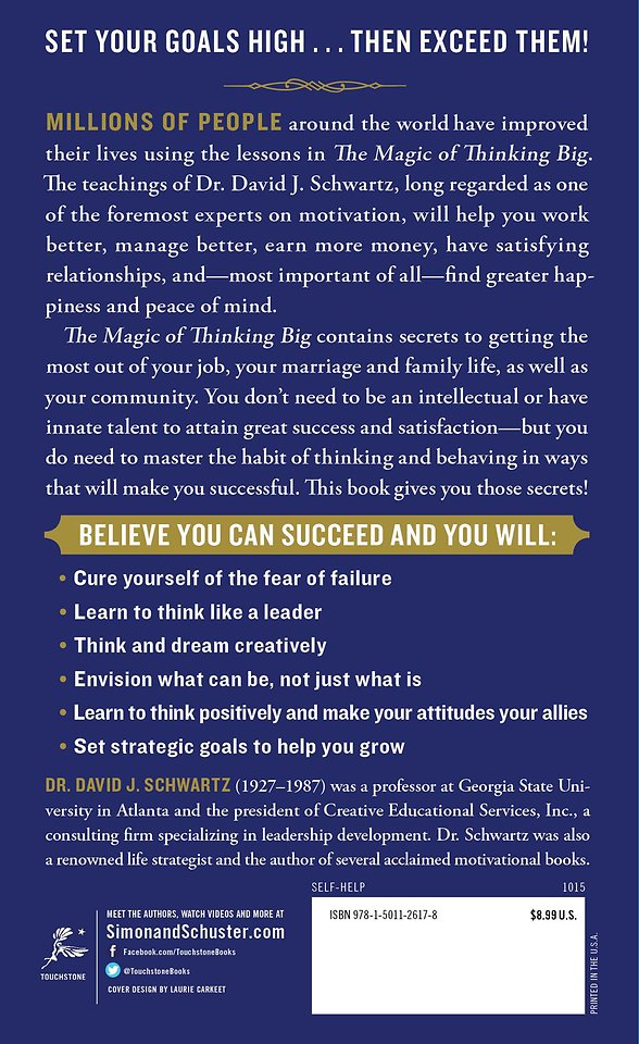 Magic of Thinking Big