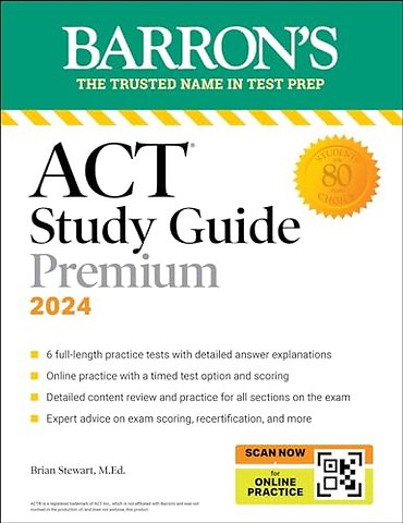 ACT Study Guide Premium Prep, 2024: 6 Practice Tests + Comprehensive Review + Online Practice