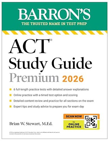 ACT Study Guide Premium, 2026: 6 Practice Tests + Comprehensive Review + Online Practice for the New Enhanced ACT