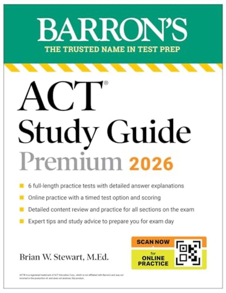 ACT Study Guide Premium, 2026: 6 Practice Tests + Comprehensive Review + Online Practice for the New Enhanced ACT