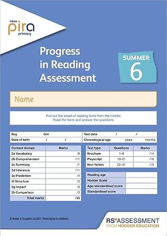 New PiRA Test 6, Summer PK10 (Progress in Reading Assessment)