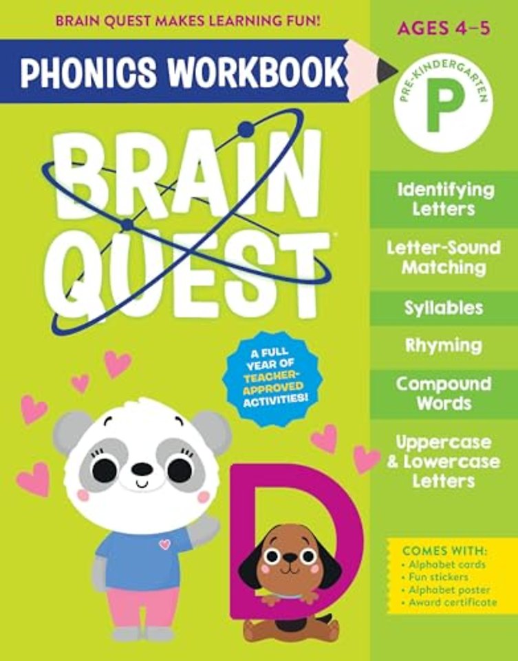 Brain Quest Phonics Workbook: Pre-Kindergarten