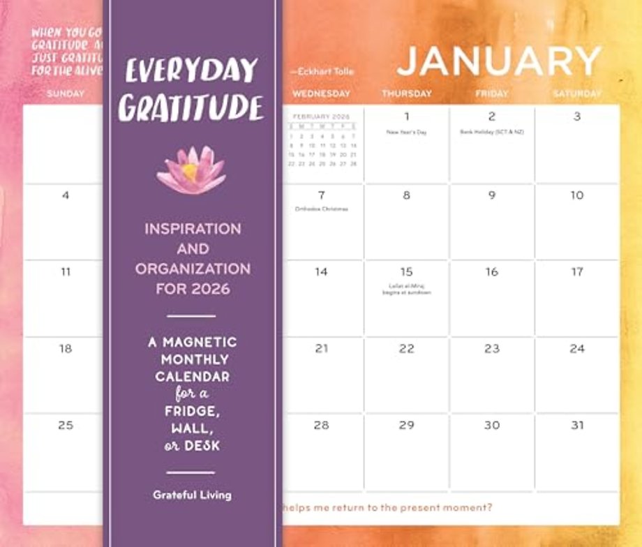 Everyday Gratitude Magnetic Wall Calendar 2026
