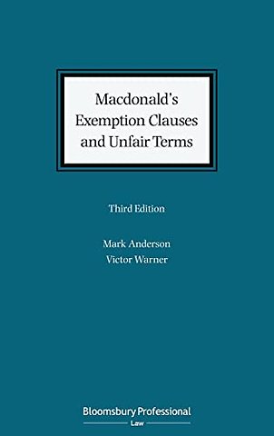 Macdonald's Exemption Clauses and Unfair Terms