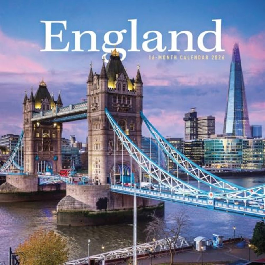 England Square Wall Calendar 2026