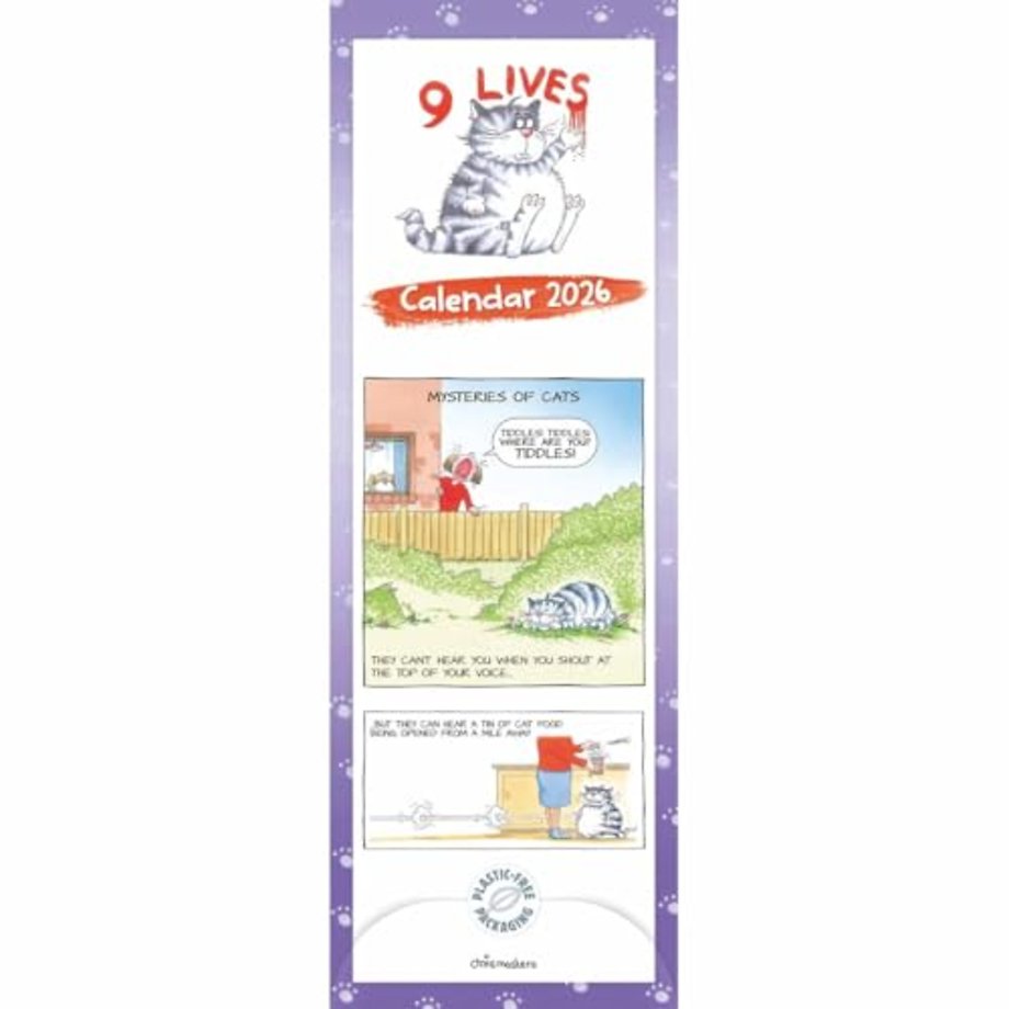 9 Lives Slim Calendar 2026
