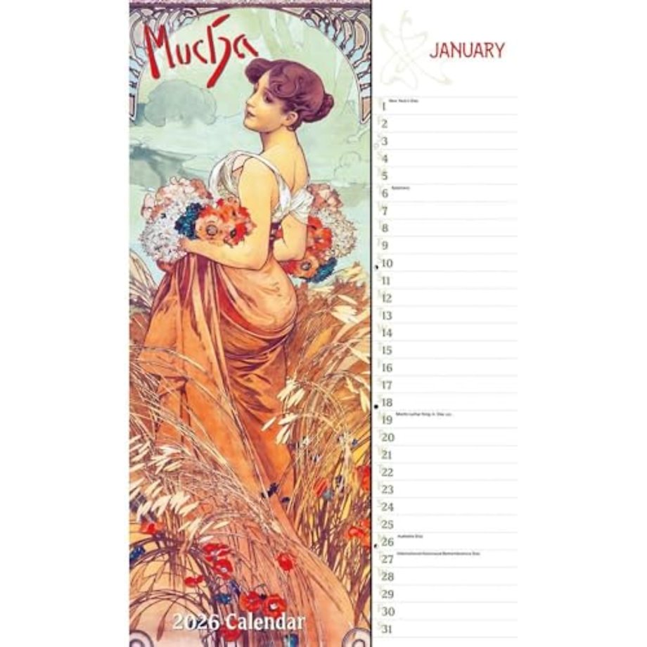 Mucha Deluxe Wall Sunday Start Calendar