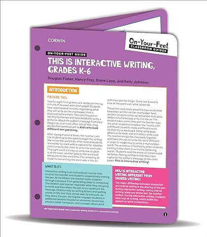 On-Your-Feet Guide: This Is Interactive Writing, Grades K-6