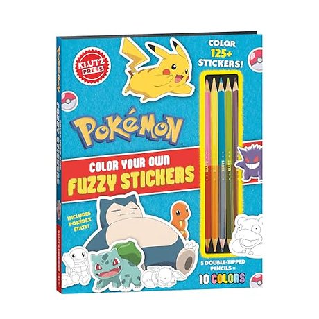 Pokemon Color Your Own Fuzzy Stickers
