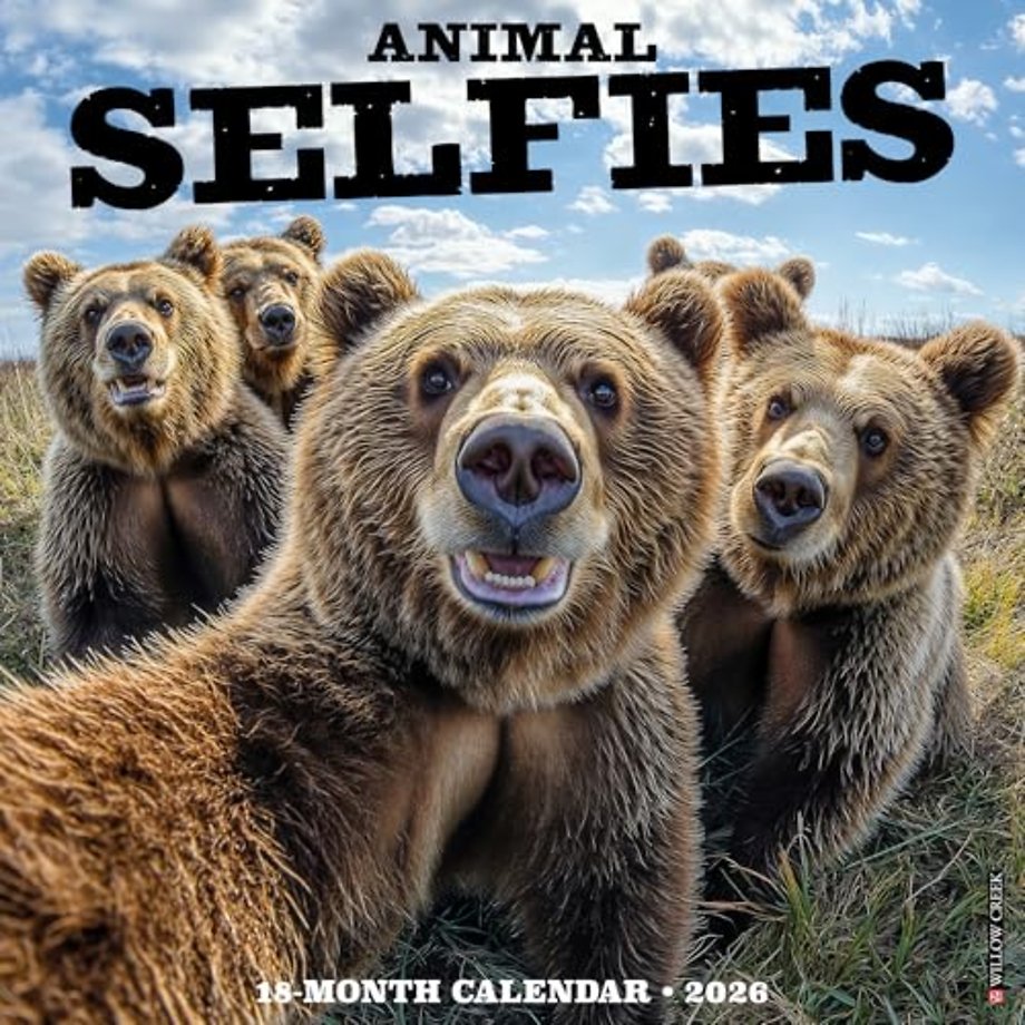 Animal Selfies 2026 Wall Calendar