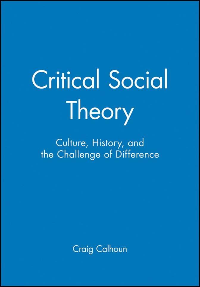 Critical Social Theory: Culture, History, and the Challenge of Difference