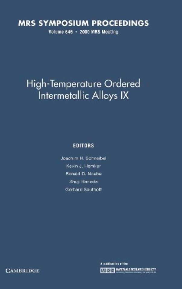 High-Temperature Ordered Intermetallic Alloys IX: Volume 646