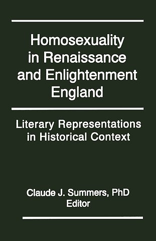Homosexuality in Renaissance and Enlightenment England