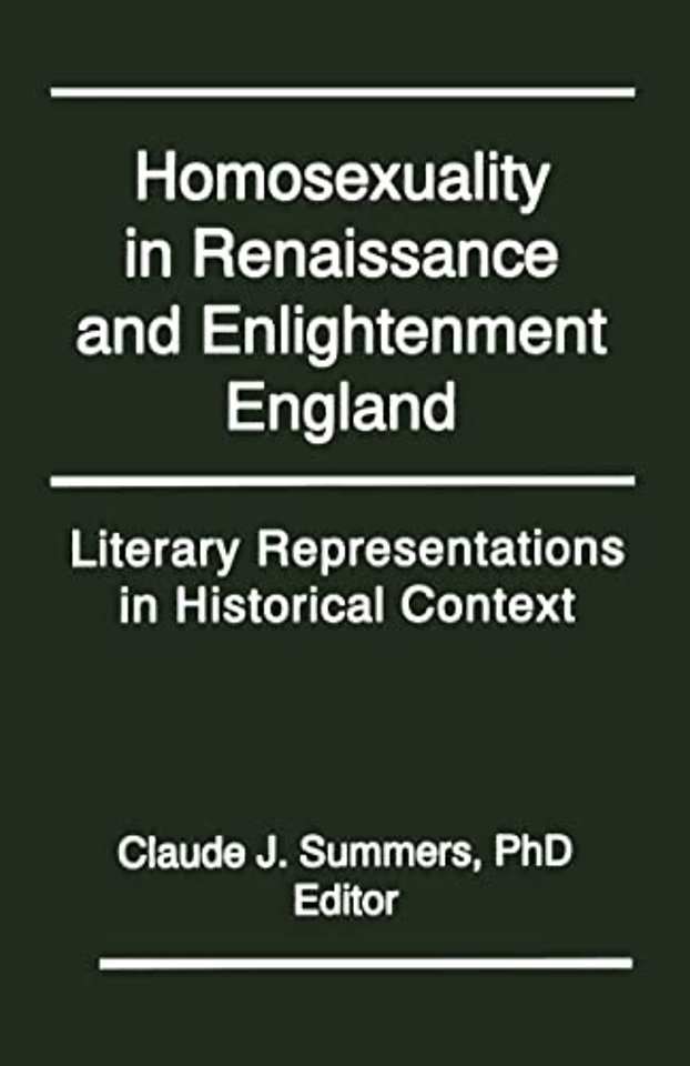 Homosexuality in Renaissance and Enlightenment England