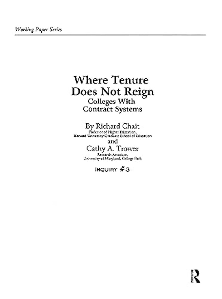 Where Tenure Does Not Reign