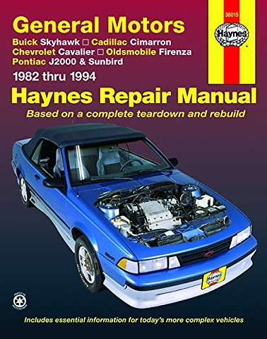 General Motors Buick Skyhawk, Cadillac Cimarron, – Buick Skyhawk, Cadillac Cimarron, Chevrolet Cavalier, Oldsmobile Firenza & Pontiac J–2000 & Su