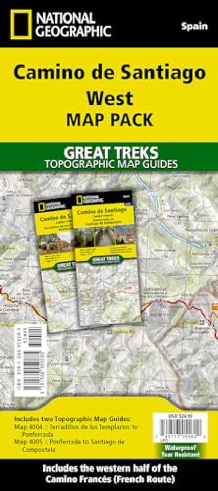 Camino de Santiago West Map Map Pack Bundle