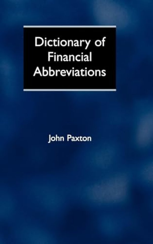 Dictionary of Financial Abbreviations