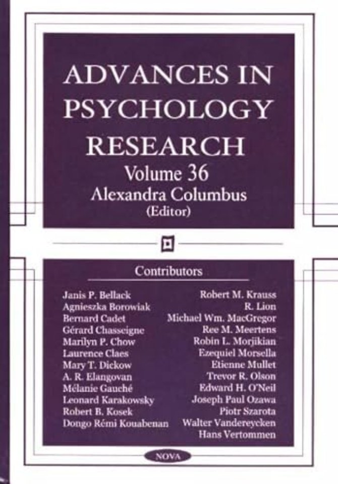 Advances in Psychology Research
