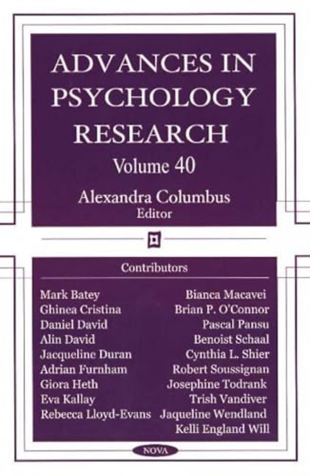 Advances in Psychology Research
