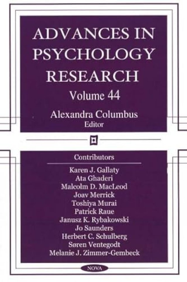 Advances in Psychology Research