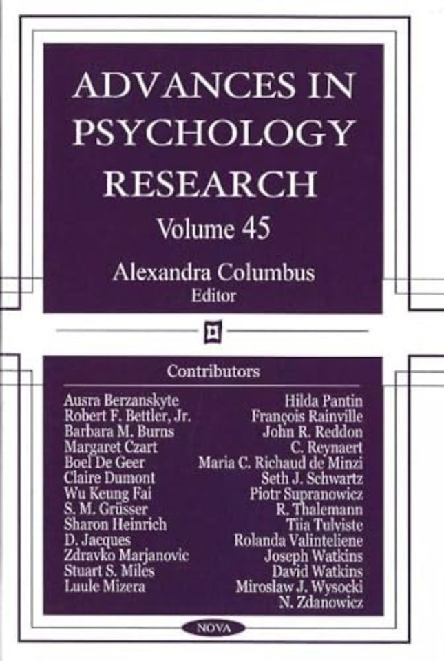 Advances in Psychology Research