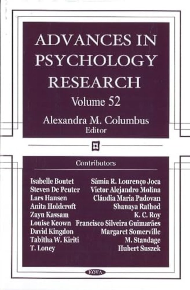 Advances in Psychology Research