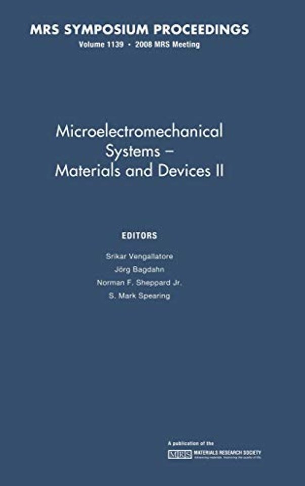 Microelectromechanical Systems: Volume 1139