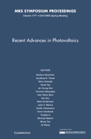 Recent Advances in Photovoltaics: Volume 1771