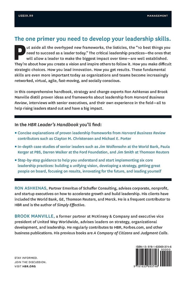 Harvard Business Review Leader's Handbook