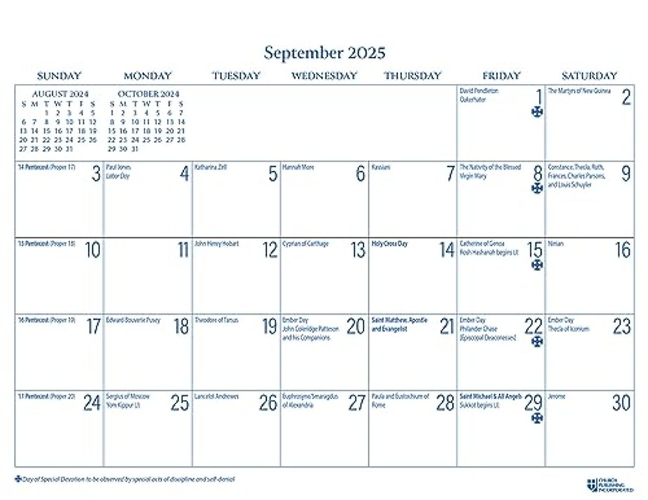 2025 Parish Wall Calendar