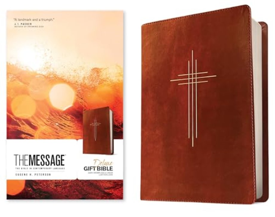 Message Deluxe Gift Bible, Dark Brown Gold