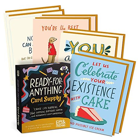 Em & Friends Ready For Anything Boxed Cards, 8 Assorted All-Occasion Cards