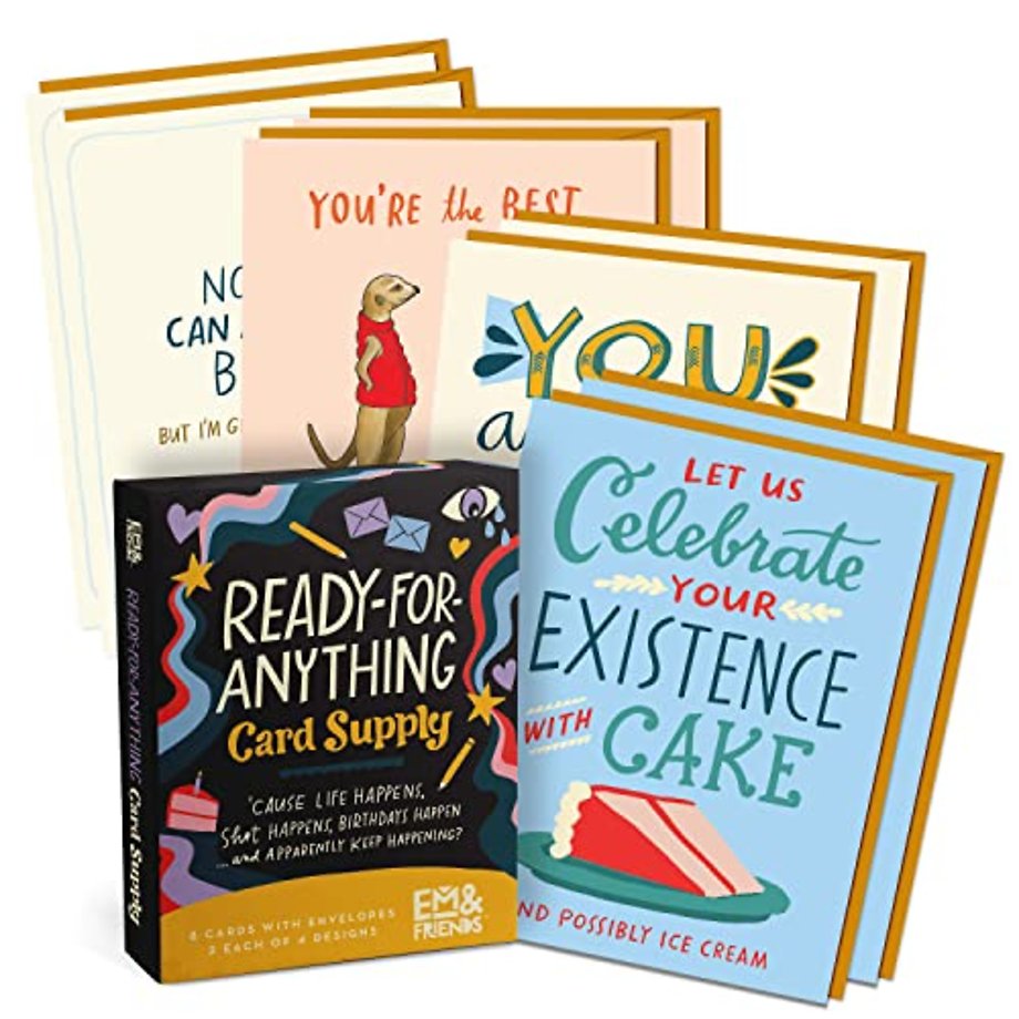 Em & Friends Ready For Anything Boxed Cards, 8 Assorted All-Occasion Cards