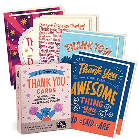 Em & Friends Boxed Thank You Cards, Box of 8 Assorted