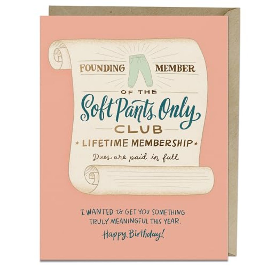 6-Pack Em & Friends Soft Pants Club Birthday Greeting Card