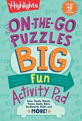 On–the–Go Puzzles Big Fun Activity Pad – Kids Travel Activity Pad with Over 90 Puzzles and 40 Stickers, Road Trip Games and Car Activities for A