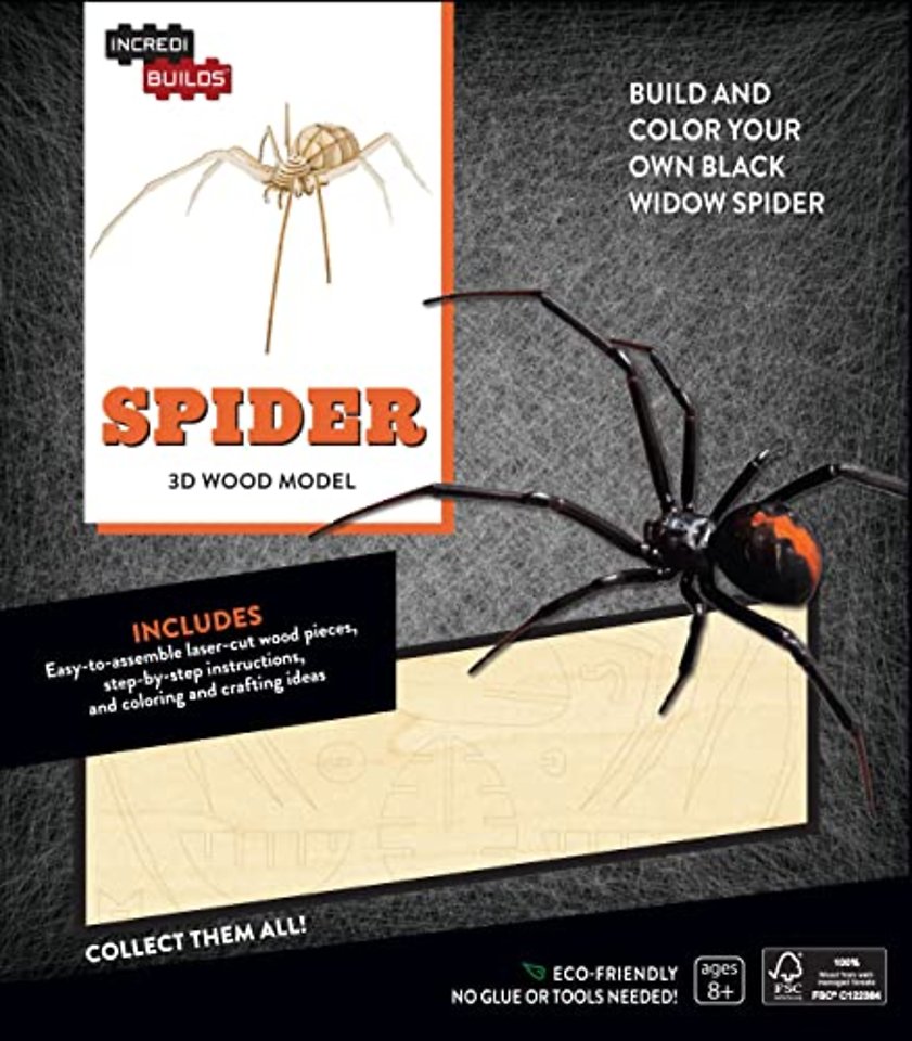 IncrediBuilds: Spider 3D Wood Model