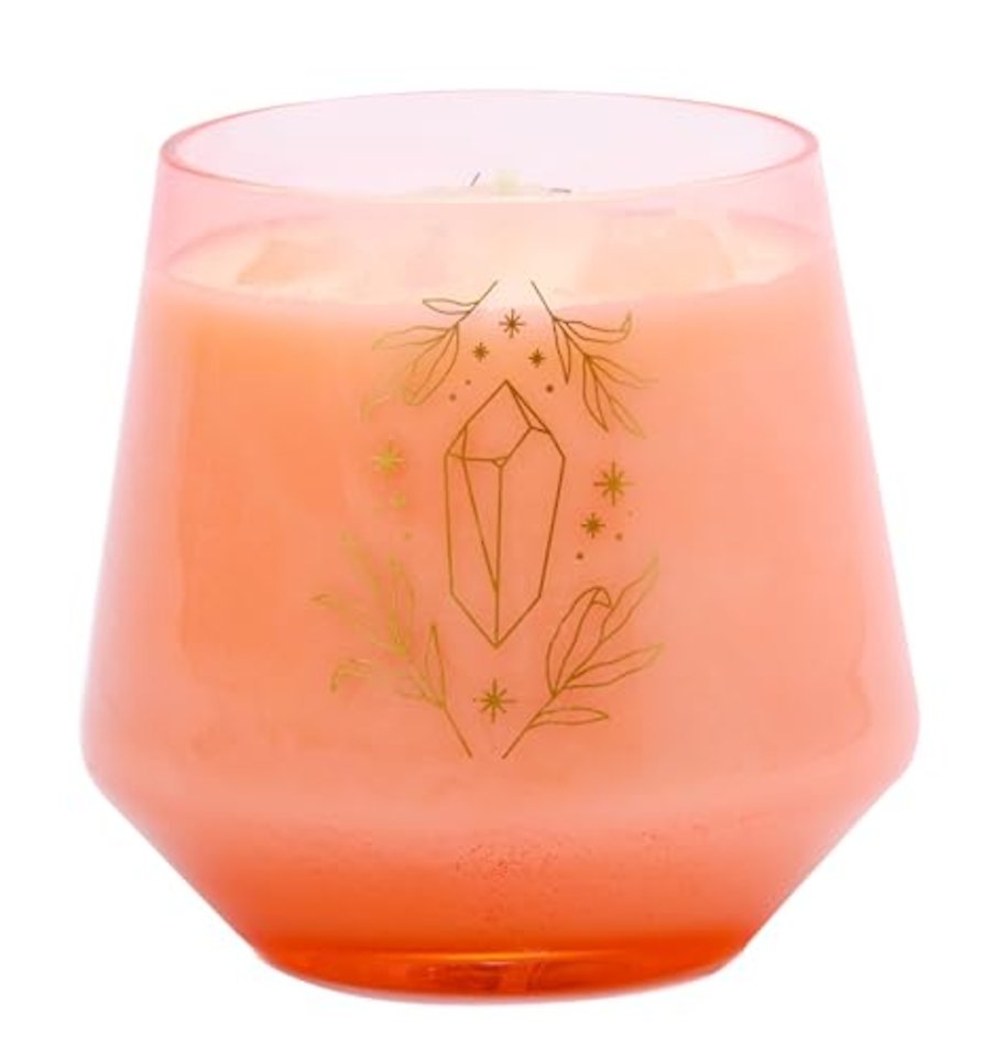 Rose Quartz Crystal Healing Scented Glass Candle