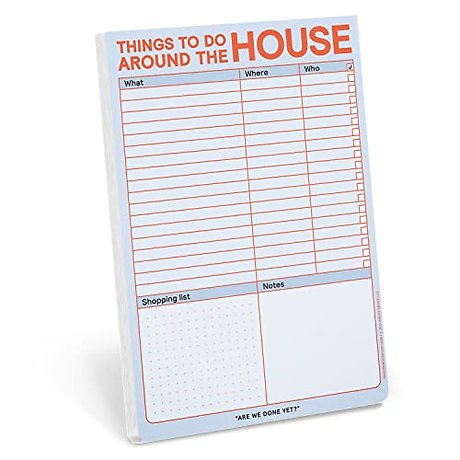 Knock Knock Things To Do Around the House (with magnet) Classic Pad (Pastel Version)