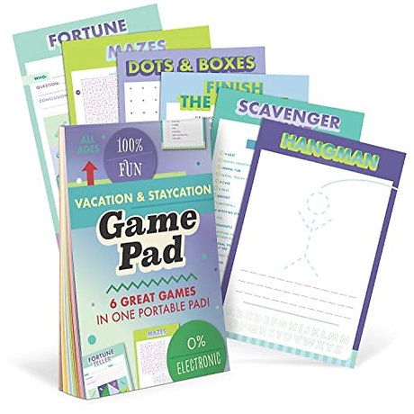 Vacation & Staycation On-The-Go Game Pad, Vacation & At-Home Activity Book for Kids