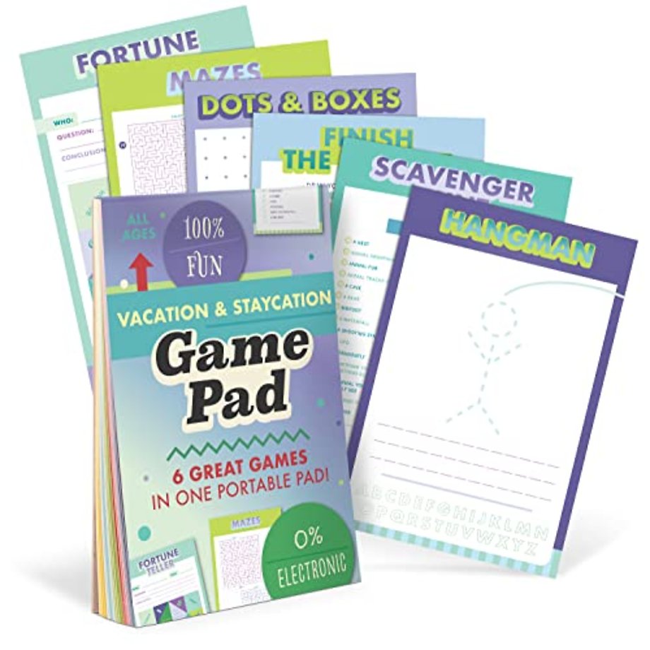 Vacation & Staycation On-The-Go Game Pad, Vacation & At-Home Activity Book for Kids