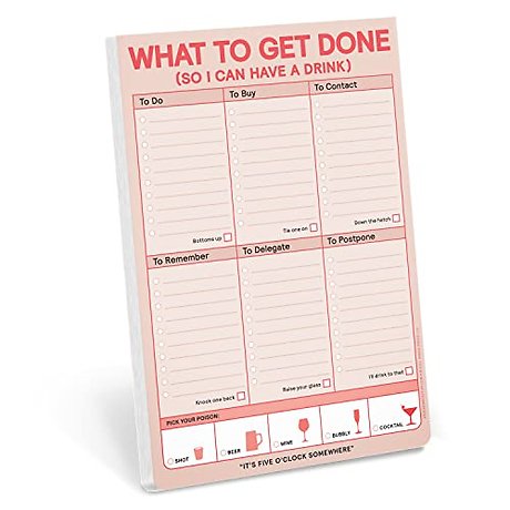 Knock Knock What to Get Done So I Can Have a Drink Pad (Pastel Version)