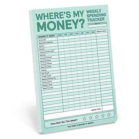 Knock Knock Where's My Money Weekly Budget Tracker Pad (Pastel Version)