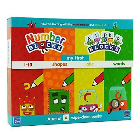 Numberblocks and Alphablocks: My First Numbers and Letters Set (4 wipe-clean books with pens included)