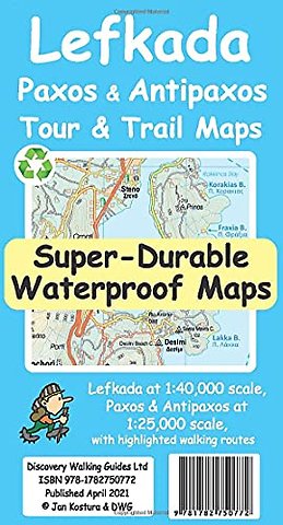 Lefkada, Paxos and Antipaxos Tour and Trail Maps