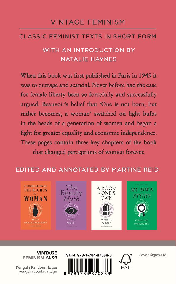 The Second Sex (Vintage Feminism Short Edition)